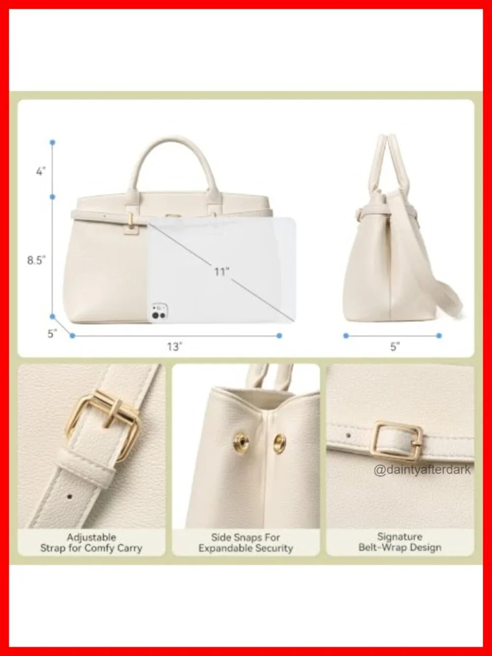 Faux Leather Satchel Bag Women Structured Handbag Work Tote Tablet